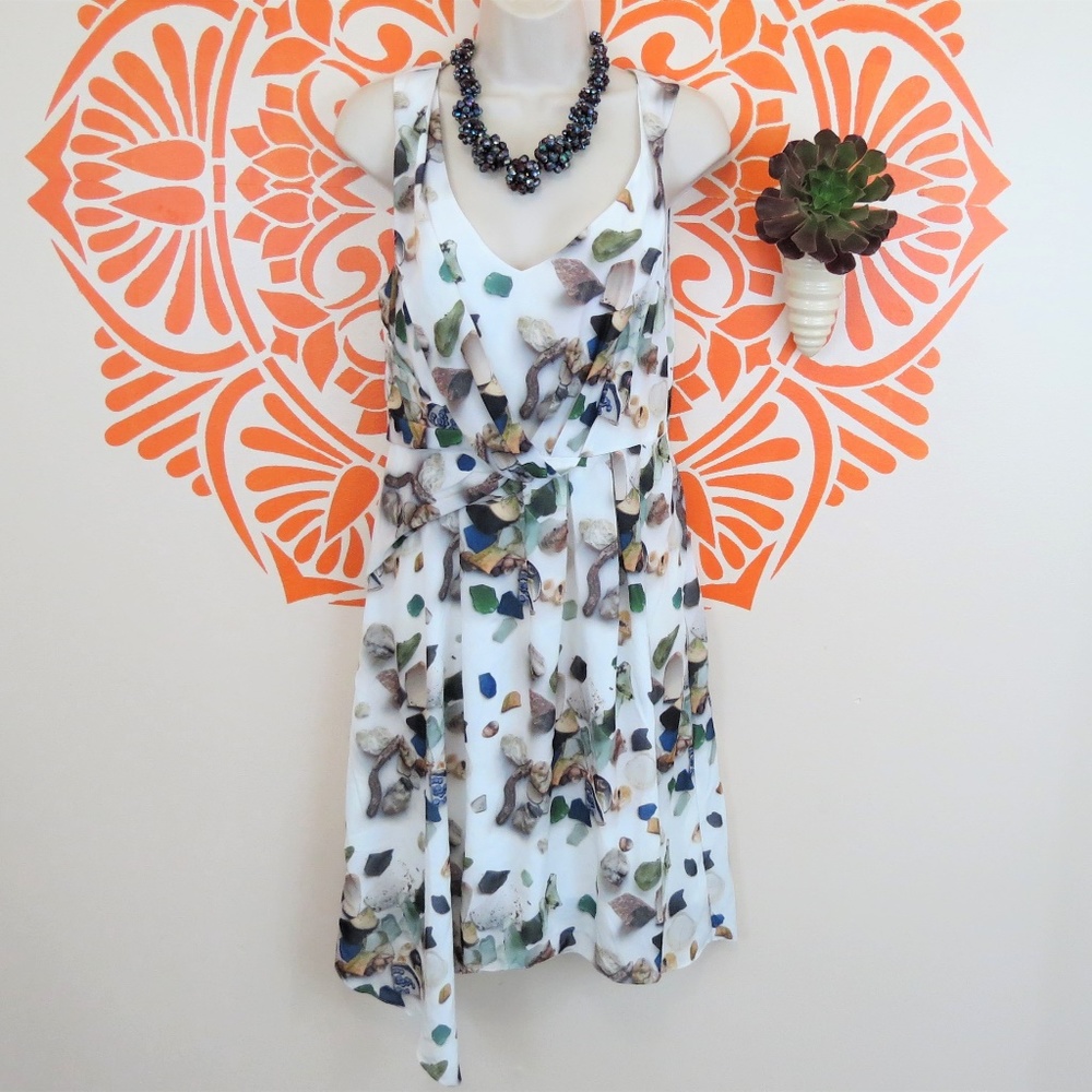 Anthropologie Meadow Rue White Dress w/Gemstones - Picture 1 of 2
